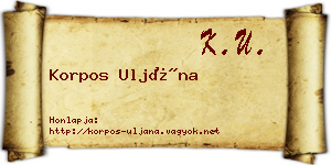 Korpos Uljána névjegykártya
